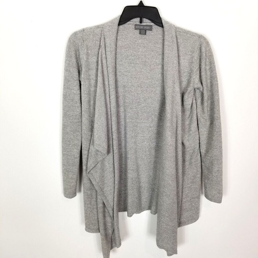 Barefoot Dreams Women Bamboo Chic Lite Calypso Cardigan S/M Gray Wrap Sweater